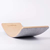 Los mejores  - Wobbel Starter Balanceboard Transparant lacquered with Light Grey felt Yogaboard 70 cm